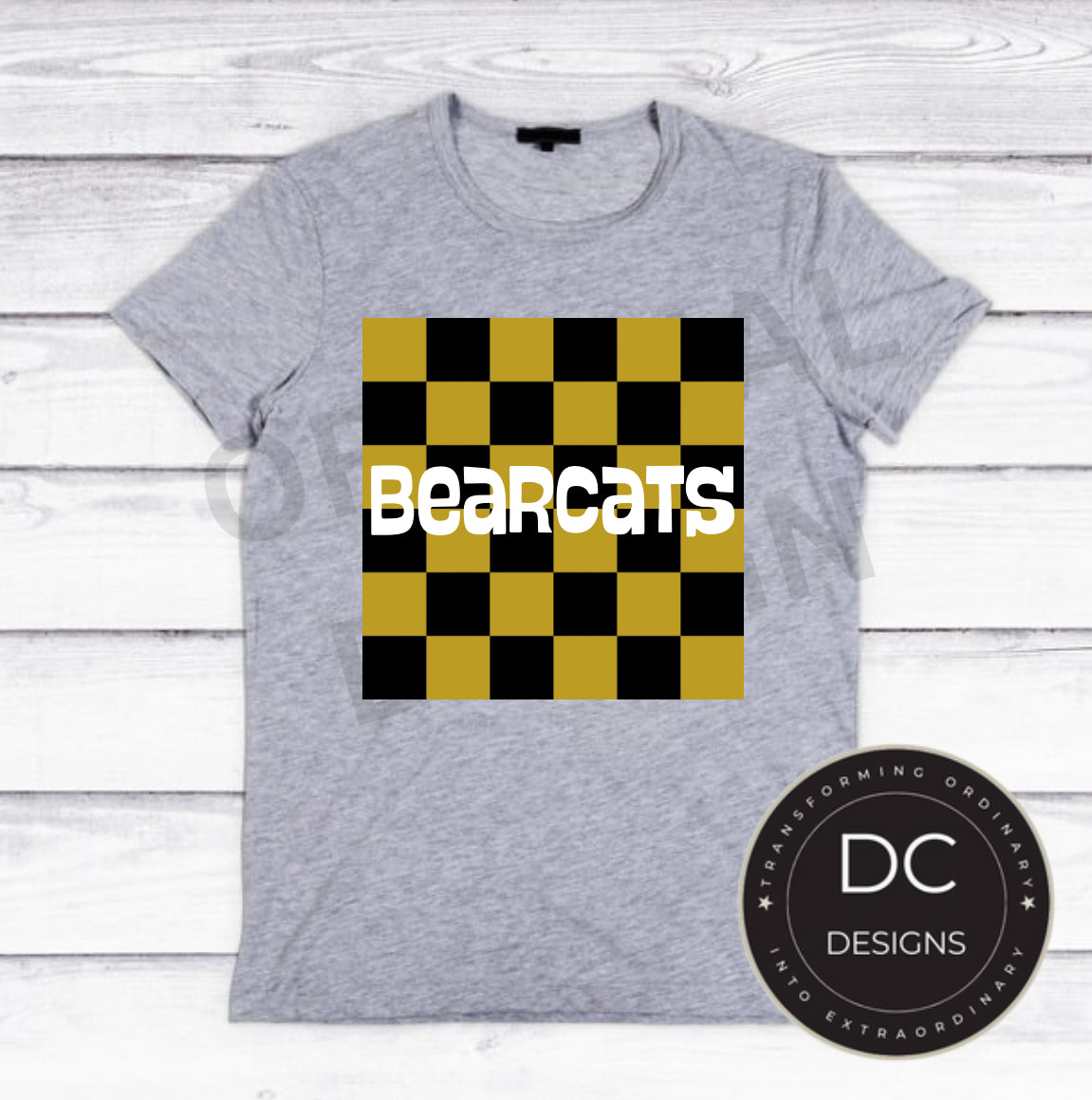 Bearcats Checkered Tee Gildan Softstyle