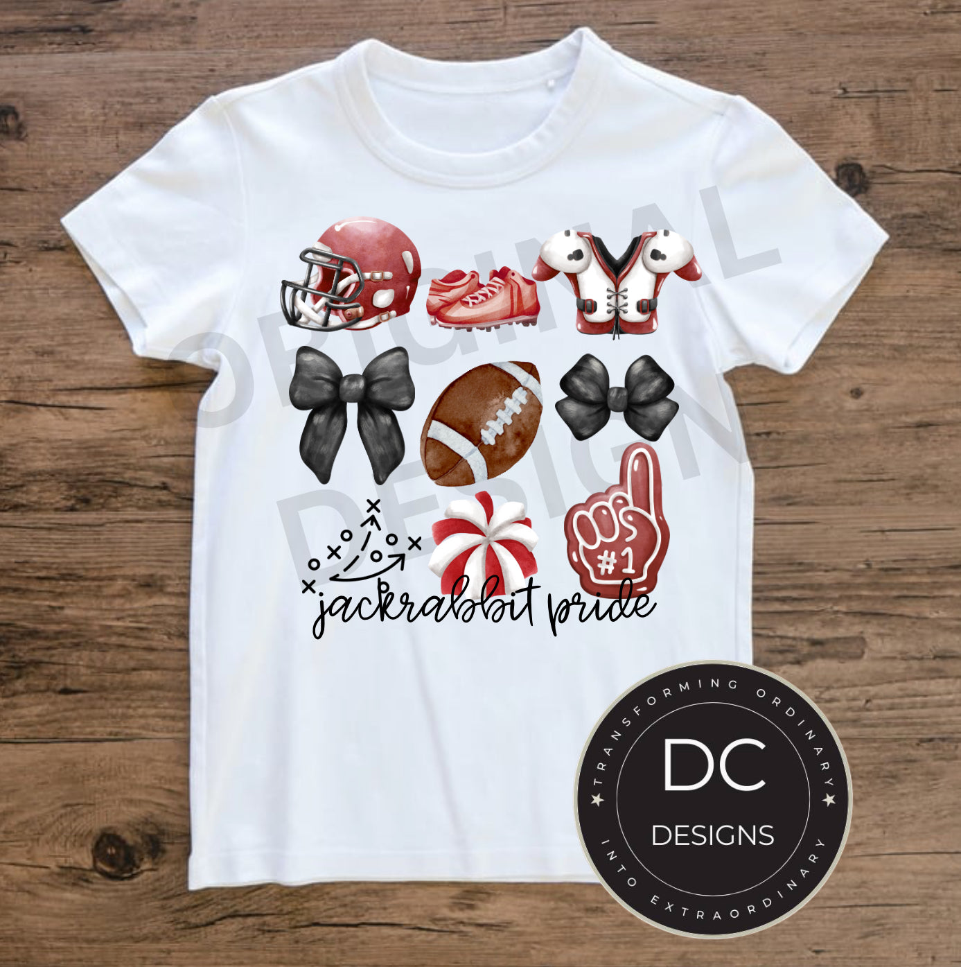 Jackrabbit Football Bow Tee Gildan Softstyle