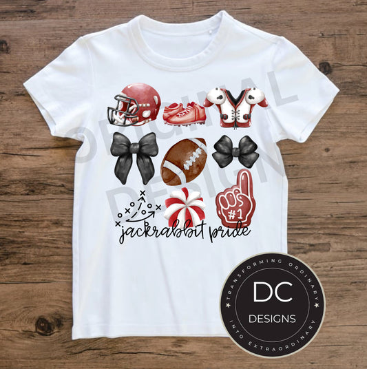 Jackrabbit Football Bow Tee Gildan Softstyle