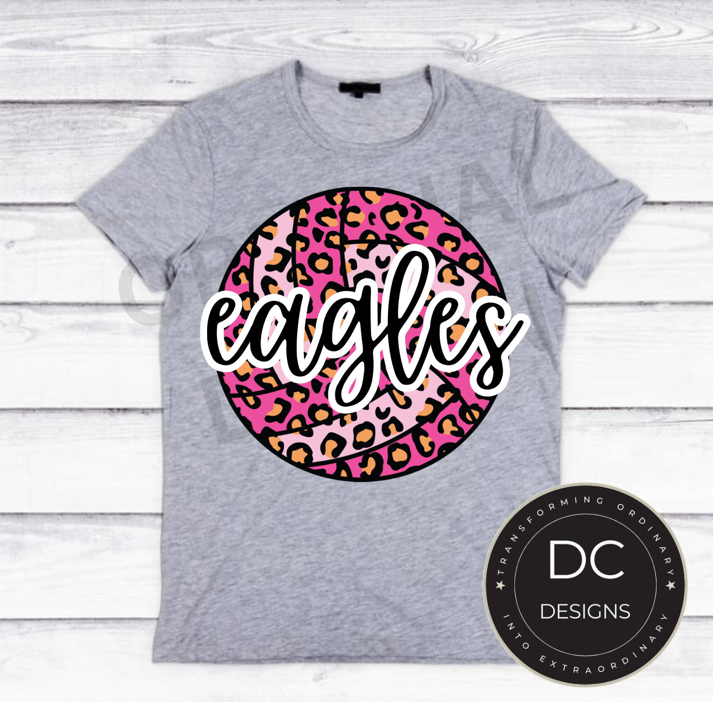 Eagles Cheetah Volleyball Tee Gildan Softstyle