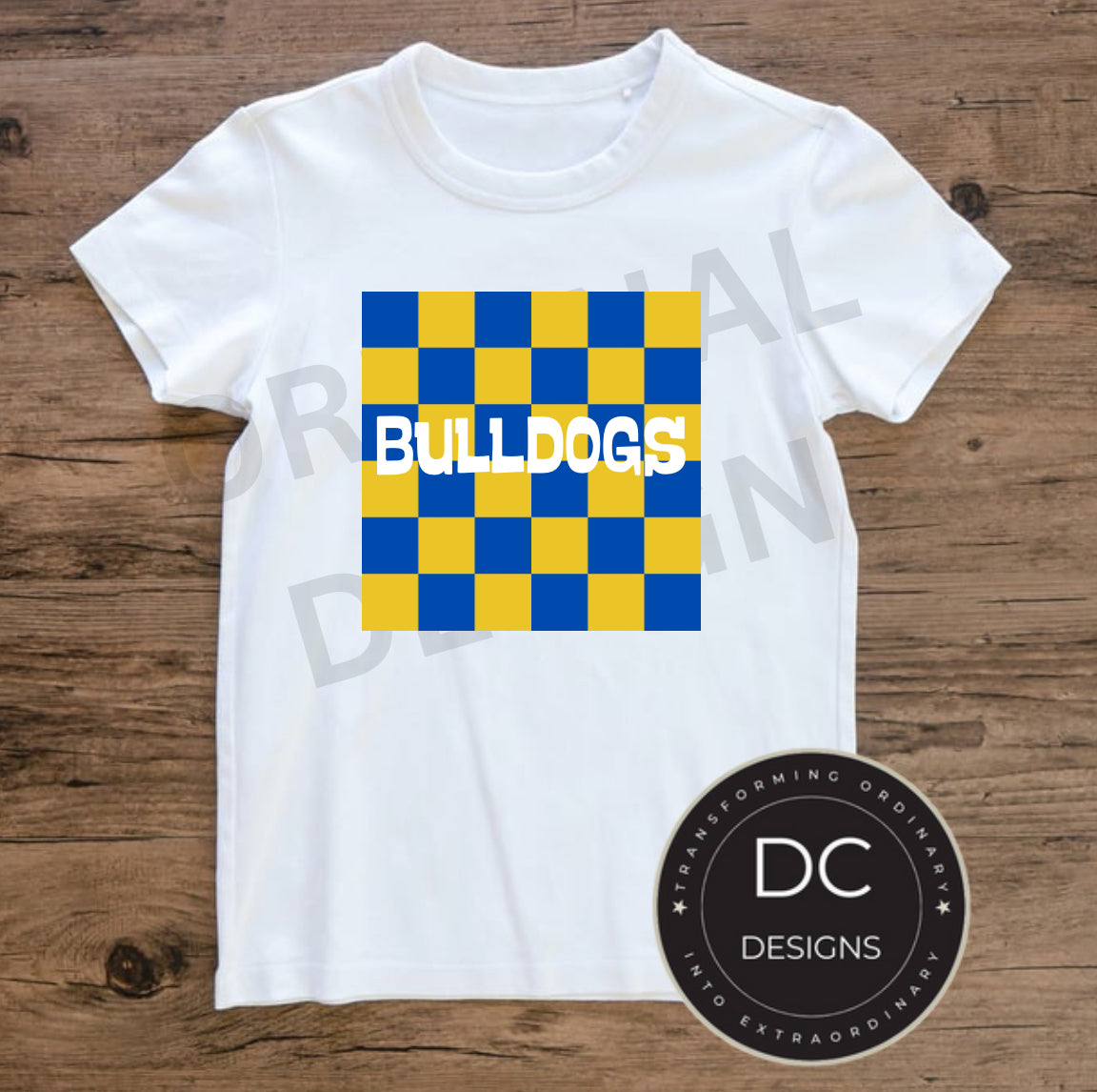 Bulldogs Checkered Tee Gildan Softstyle