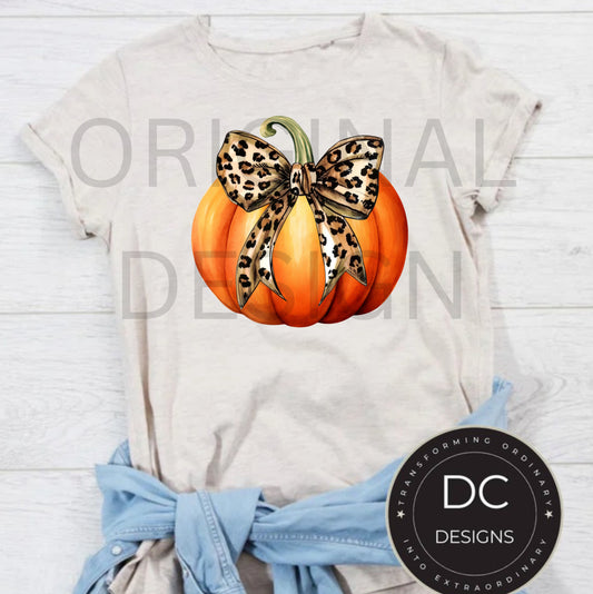 Cheetah Bow Pumpkin Tee