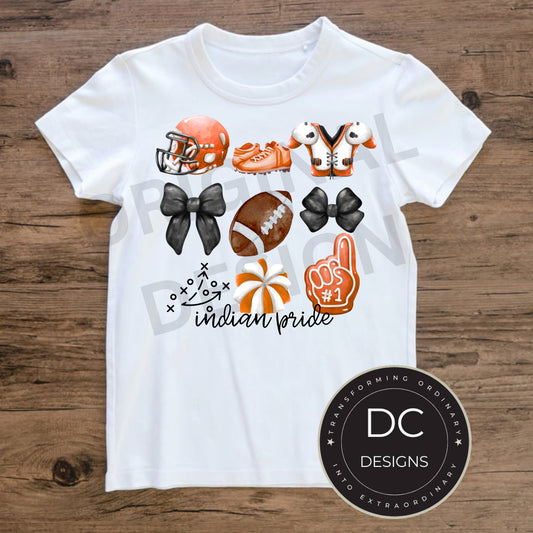 Indian Football Bow Tee Gildan Softstyle