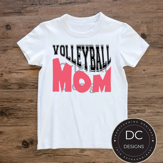 Wavy Volleyball Mom Tee