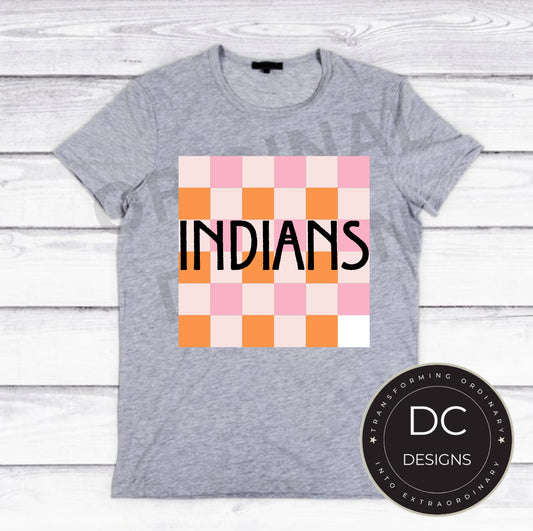 Checkered Indians Tee Gildan Softstyle