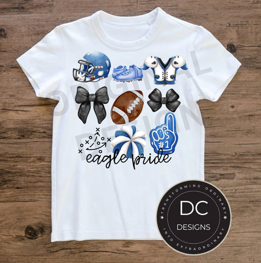 Eagle Football Bow Tee Gildan Softstyle