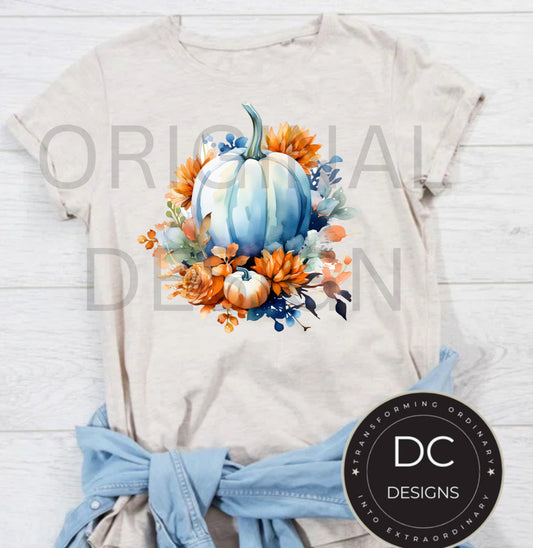 Blue Pumpkin Fall Tee