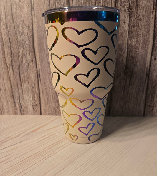 Hearts Engraved 30 oz Tumbler