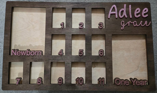 Milestone Wooden Frame w/ Acrylic Lettering