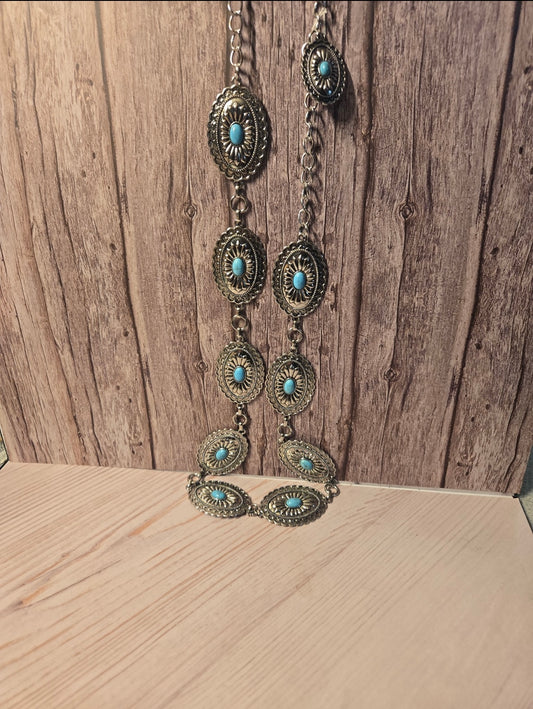 Turquoise Metal Belt