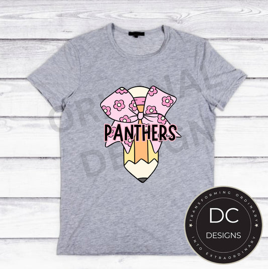 Panthers Pencil Bow Gildan Softstyle