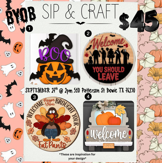 Halloween/Fall SIP & CRAFT September 27th