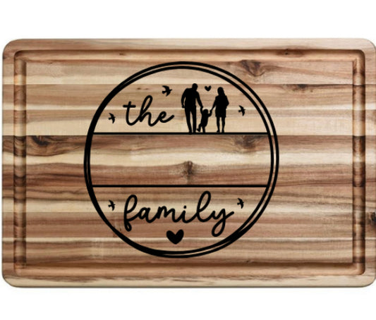 The Family Sillouette Cutting Board