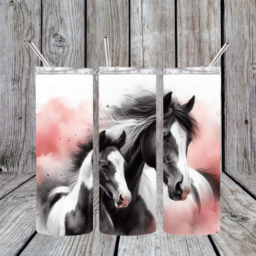 Pink Clouds and Paint Horses Tumbler