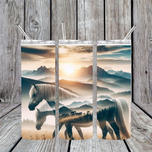 White Horses Tumbler