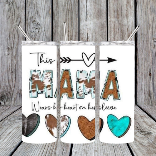 MAMA Cow Print Tumbler