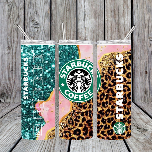 Glitter and Cheetah Tumbler
