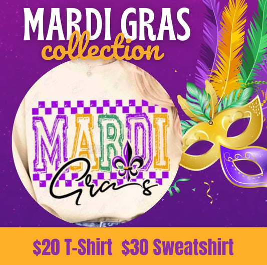 Checkered Mardi Gras Sweatshirt